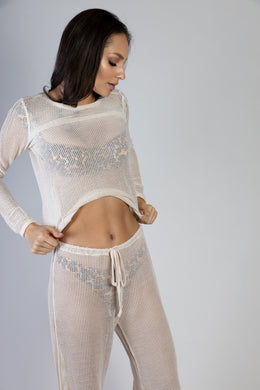 Mesh Long Set Beige