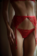 Valentina thong & Suspender Belt Red