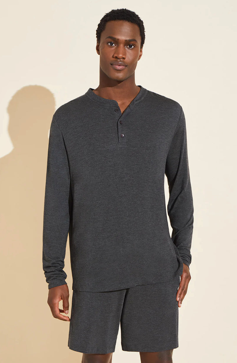 Henry Long Sleeve & Short PJ Set Grey