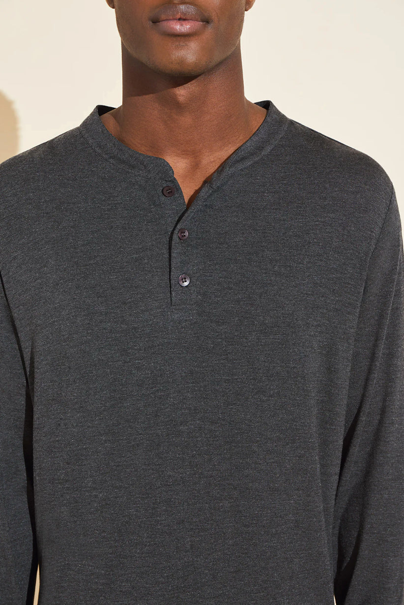 Henry Long Sleeve & Short PJ Set Grey