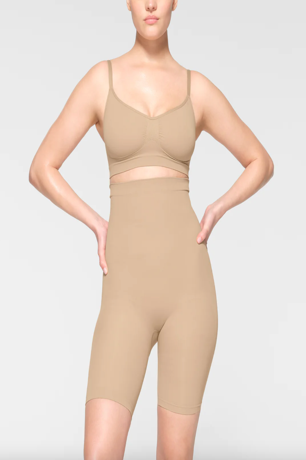 SKIMS Seamless Sculpt High Waist Above The Knee Short Clay