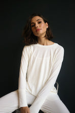 Bamboo Ribbed Long Sleeve Top White
