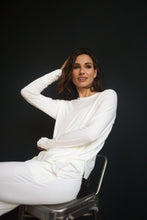 Bamboo Ribbed Long Sleeve Top White