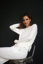 Bamboo Ribbed Long Sleeve Top White
