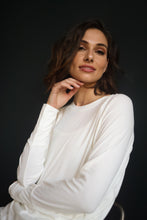 Bamboo Ribbed Long Sleeve Top White