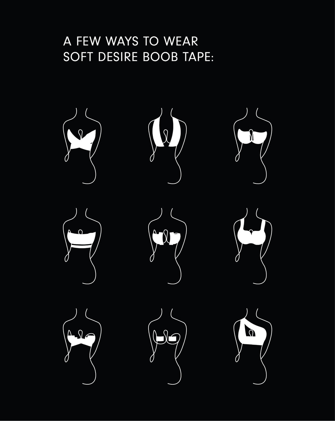 Adhesive Boob Tape Black or Nude