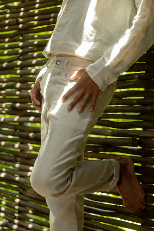 Cham Linen Pants Bone