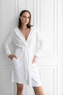 Organic Cotton Micro Terry Robe White