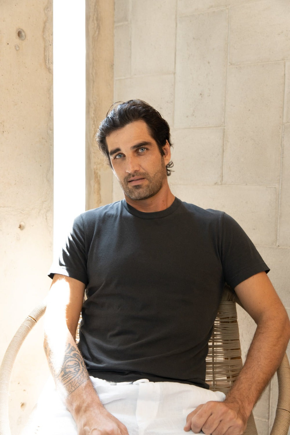 James Perse Short Sleeve Crew Neck Dark Grey