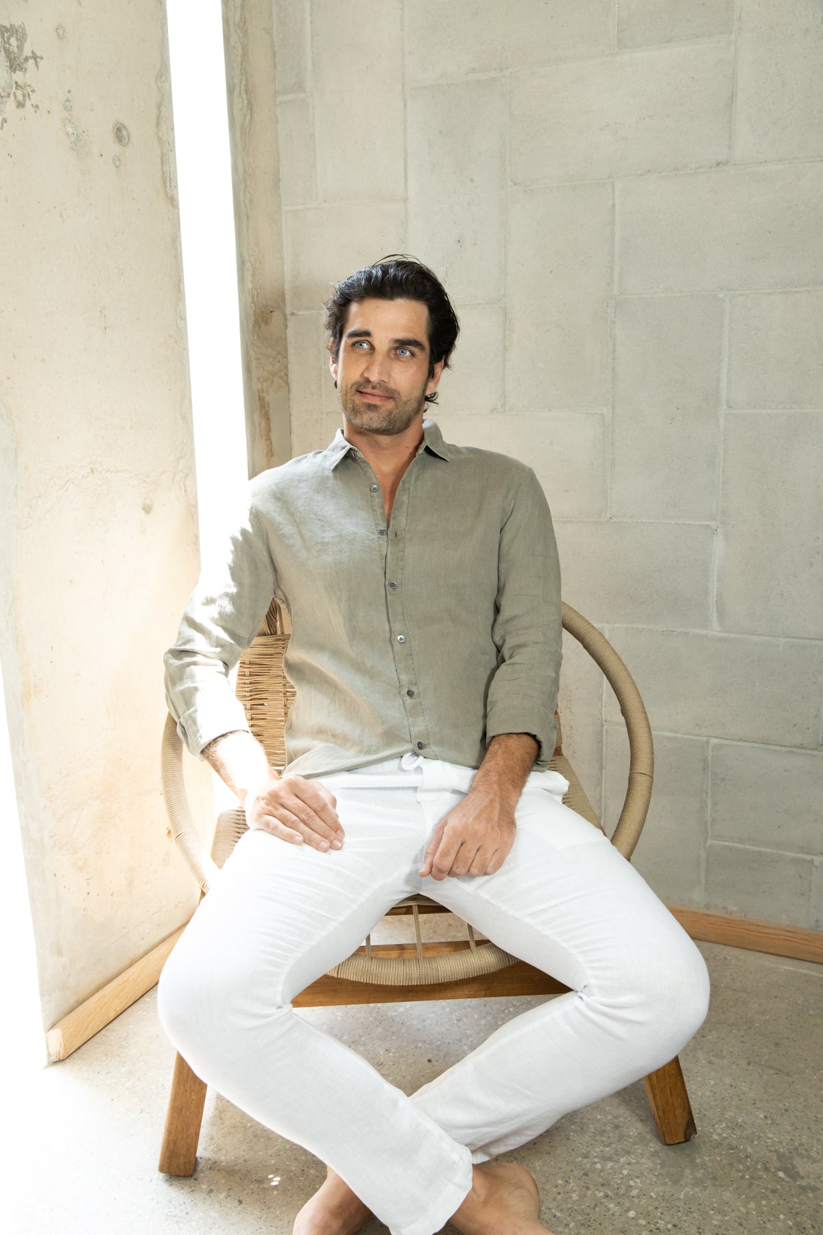 JP Lightweight Linen Pant White