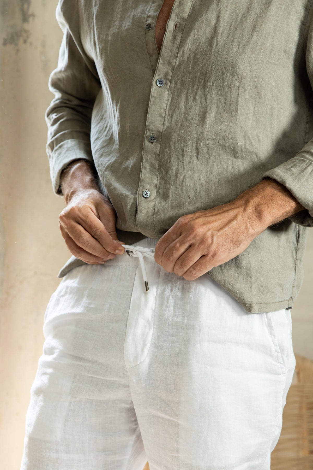 JP Lightweight Linen Pant White