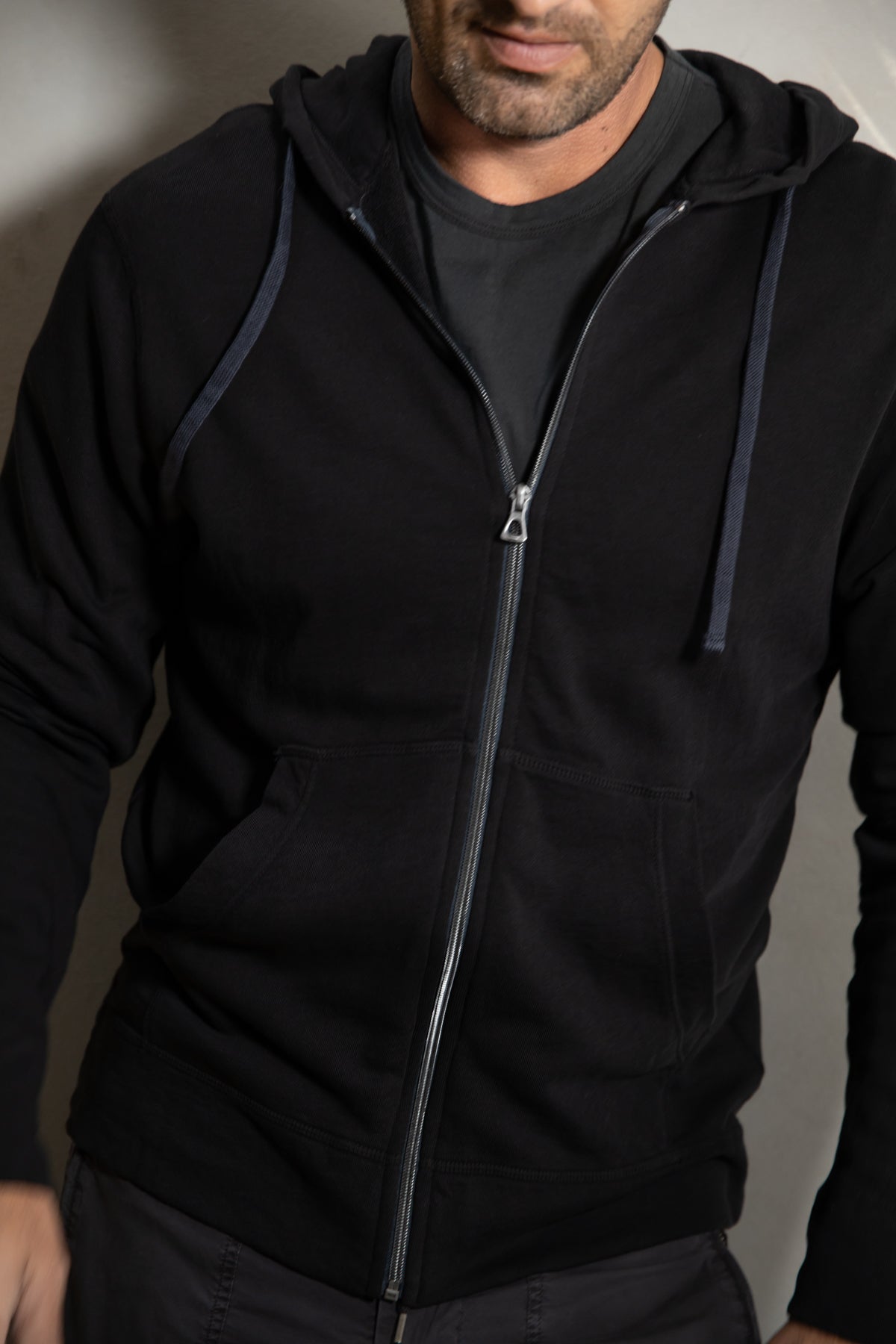James Perse Vintage Fleece Hoodie Black