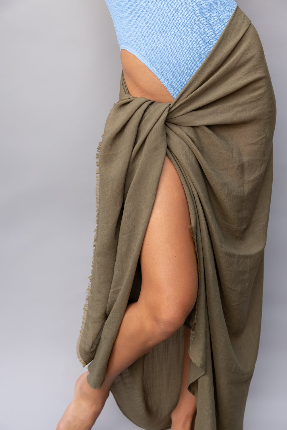 Minaci Natural Pareo Largo Khaki & Yellow