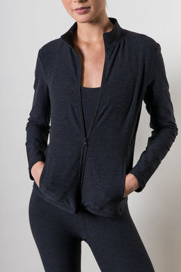 Mock Neck Jacket Black