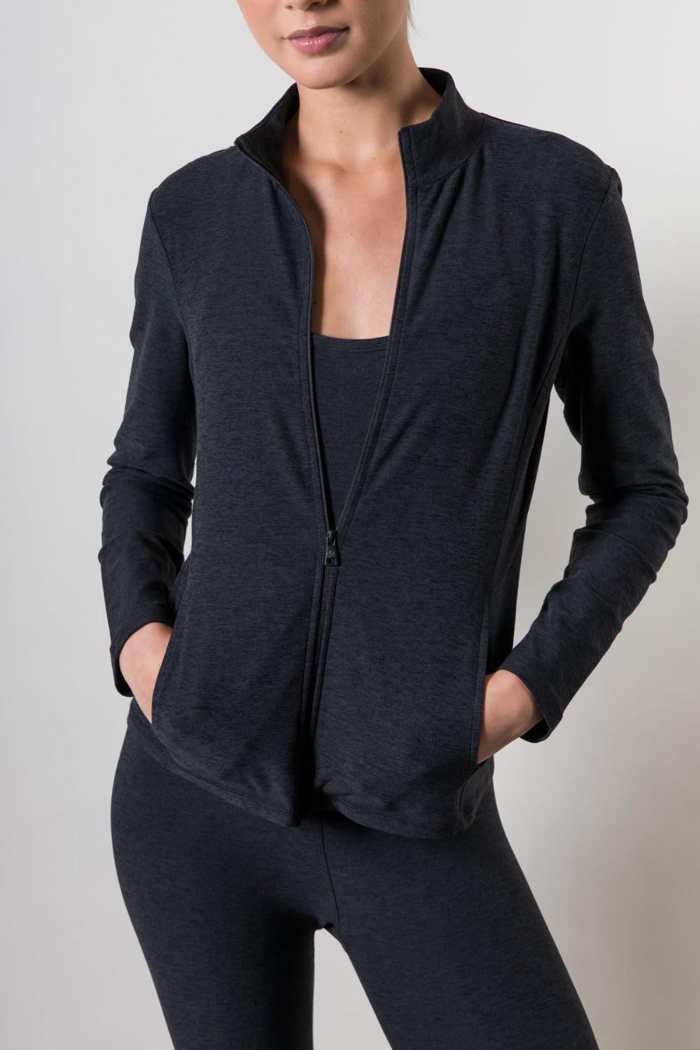 Mock Neck Jacket Black