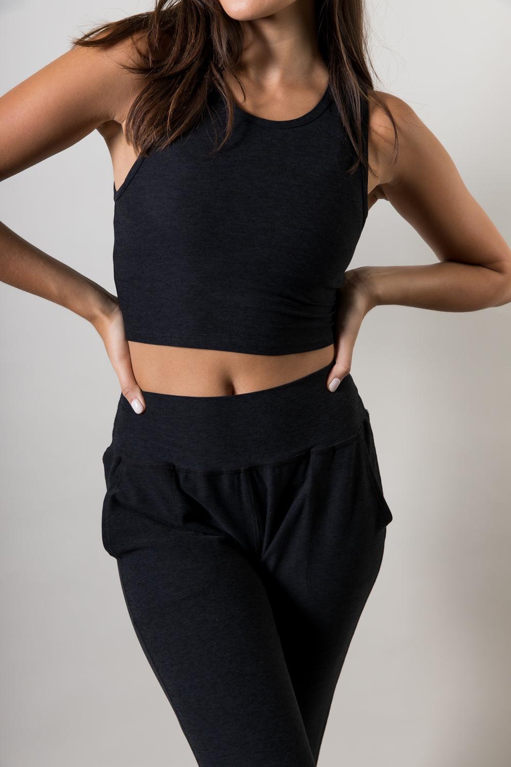 Featherweight Top Notch Cropped Tank Black