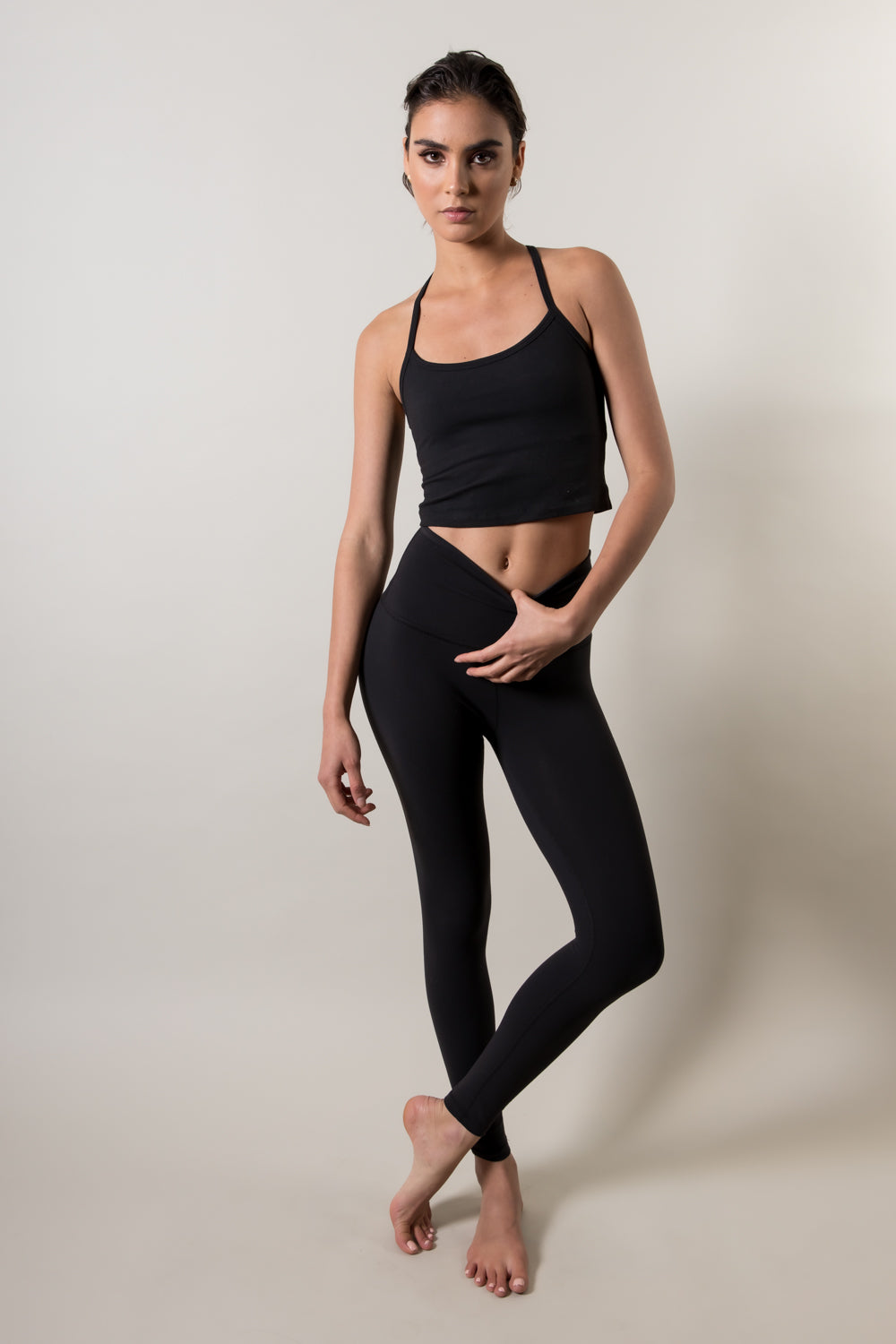 High Waisted Midi Legging Black