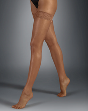 Plain Leg Lace Top Hold Ups Nude & Brown