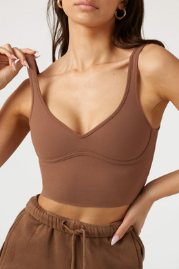 Contour Crop Tank Mocha