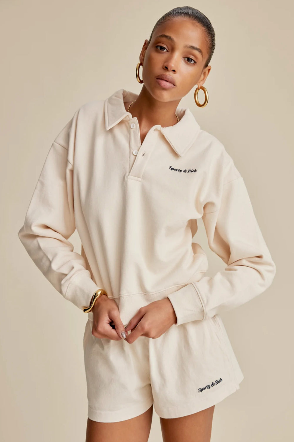 Polo Sweatshirt Cream