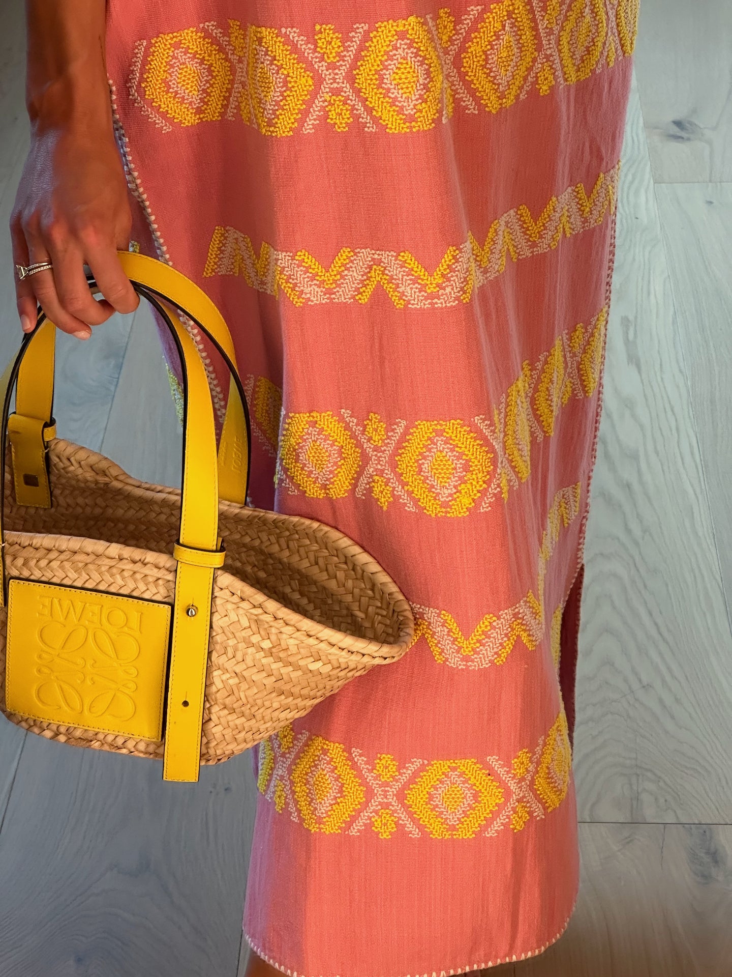 Pink And Yellow Kaftan (Hand Made)